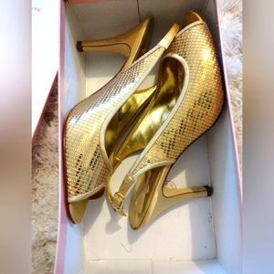 Nina gold heels